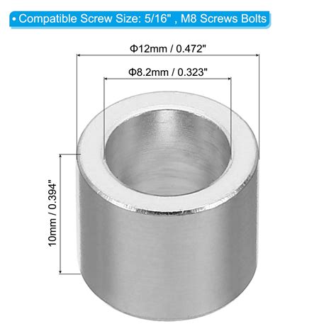 M8 Aluminum Spacers 10pcs Metal Spacer Aluminum Round 8