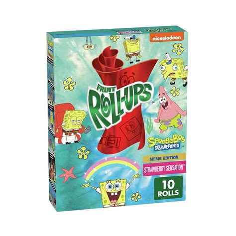 Fruit Roll Ups Strawberry Sensation Spongebob 141 Gr Bubble Roma