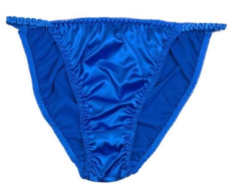 Satin String Bikini Panty Royal Blue M