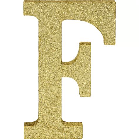 Glitter Gold Letter F Sign 6in x 9in | Party City