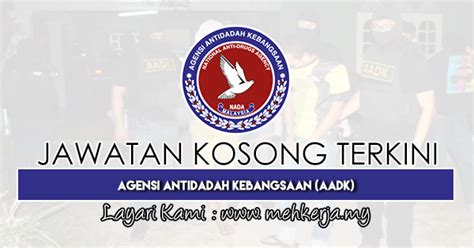 Jawatan Kosong Terkini Di Agensi Antidadah Kebangsaan AADK 30 Mei