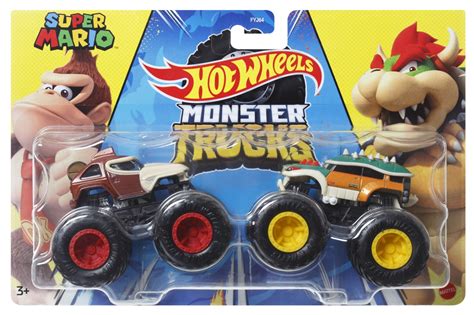 Hot Wheels Monster Truck Set 2 Masini Scara 1 La 64 Super Mario EToys Ro Acum Cu Livrare La