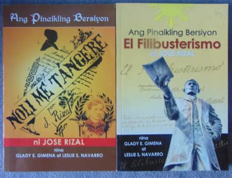 Noli Me Tangere El Filibusterismo Jos Rizal Ang Pinaikling