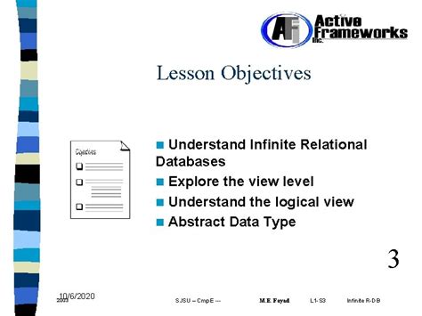 Database Design Dr M E Fayad Professor Computer