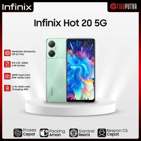 Jual Infinix Hot 20 5g Ram 4gb Rom 128gb 120hz 50mp Dual Camera Di