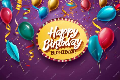 Premium Photo Happy Birthday Paper Sign Over Confetti Vector Holiday