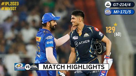 GT Vs MI Qualifier 2 IPL 2023 Match Highlights Gt Vs Mi Ipl