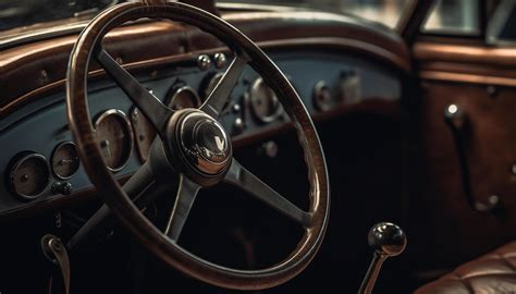 AI generated Vintage car driving on a rural road, elegant and nostalgic