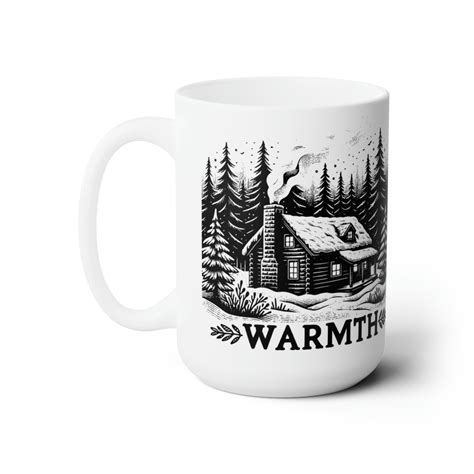 Sip And Crochet Awhile Rustic Cabin Oz White Ceramic Mug Bw Image