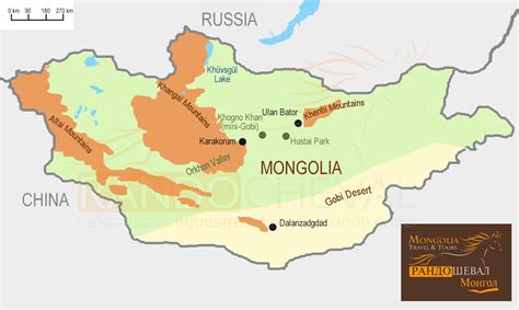 Map of Mongolia - Mongolia Travel and Tours