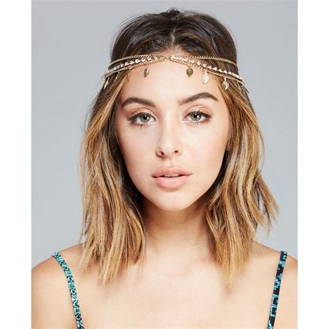 Leaf And Rhinestone Chain Headwrap 8 90 Liked On Polyvore Featuring