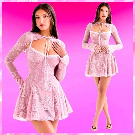 Long Sleeve Lace Dress Beach Babe