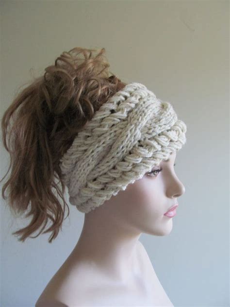 Grey Cabled Headbands Earwarmers Gray Wheat Womens Girls Accessories