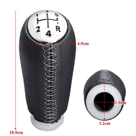 New 5 Speed Gear Shift Knob PU Leather For RENAULT Laguna Megane 2 Clio