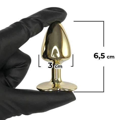 Plug Anal Dourado Pedra de Coração Cravejada em Strass