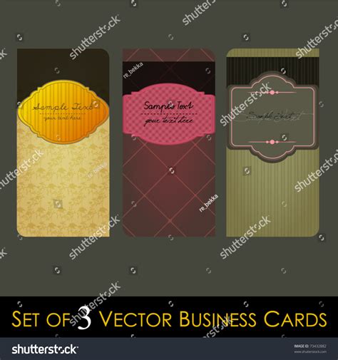 Vector Set Elegant Retro Business Cards Stock Vector Royalty Free