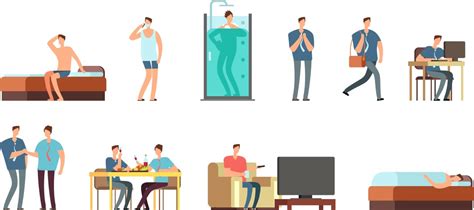 Daily Life Routine Cartoon Vector Images Over 1700