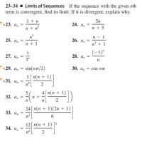 Answered Limits Of Sequences If The Bartleby