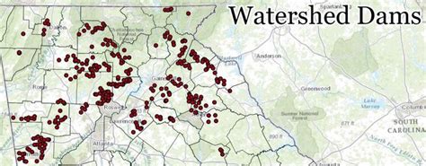 Map of Watershed Dams in North Georgia