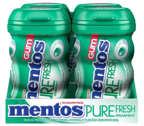 Product Of Mentos Pure Fresh Spearmint Gum 4 Pk50 Ct