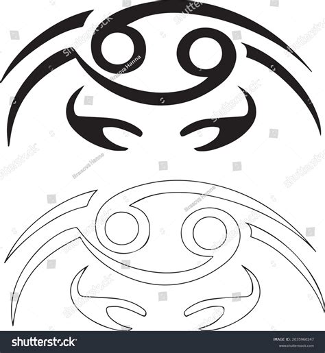 Cancer Zodiac Tattoo Tribal Vector Sign Stock Vector Royalty Free 2035960247 Shutterstock