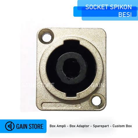 Jual Socket Soket Spikon Besi Speakon Body Besi Pvc Shopee Indonesia