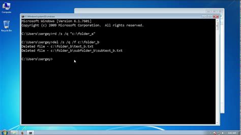 How To Delete Folder Using Cmd In Windows Youtube