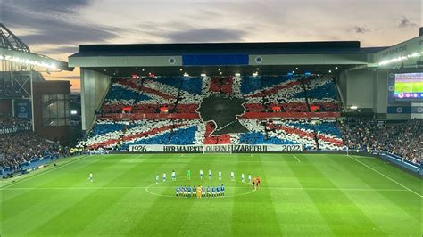 Rangers 0 3 Napoli UCL Rangers Fans Display Queen Elizabeth II Tribute