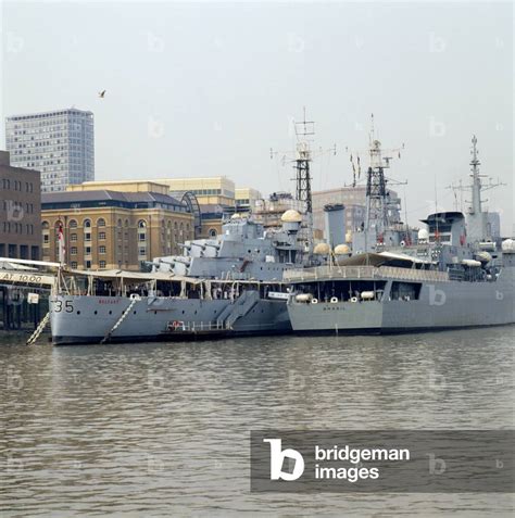 England London Hms Belfast On South Bank Of River Thames With