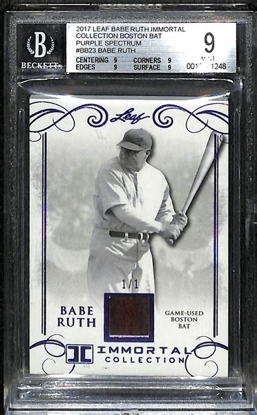 Lot Detail Leaf Babe Ruth Immortal Collection Bat Relic Card