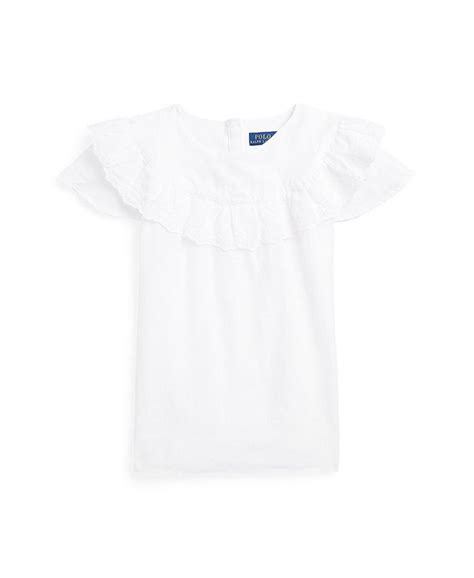 Polo Ralph Lauren Big Girls Ruffled Short Sleeves Top Macys