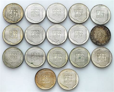 200 złotych 1974 Mapa XXX lat PRL zestaw 17 szt 12753746269