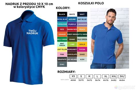 Koszulka Polo Z W Asnym Nadrukiem Kolorowym Nadruk Igadruk Pl