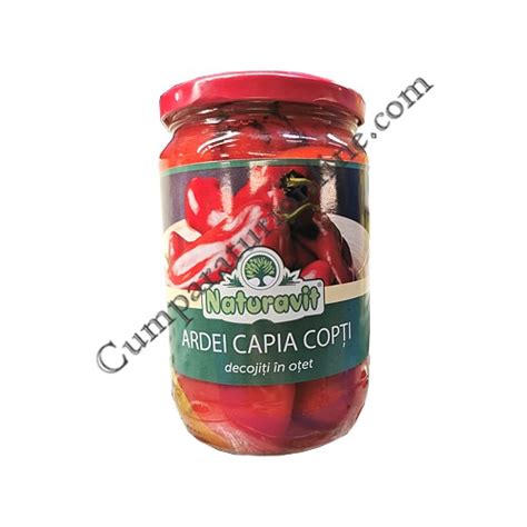 Ardei Capia Copti Decojiti In Otet Naturavit 680 Gr Din Categoria