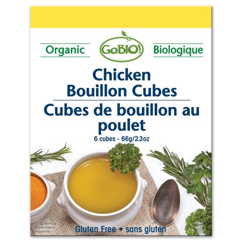 Gobio Organic Chicken Bouillon Cubes Boxes Of 90 Cubes Packaged Chicken