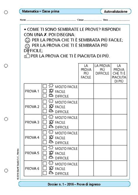 Schede Di Autovalutazione Matematica Classe Giunti Scuola