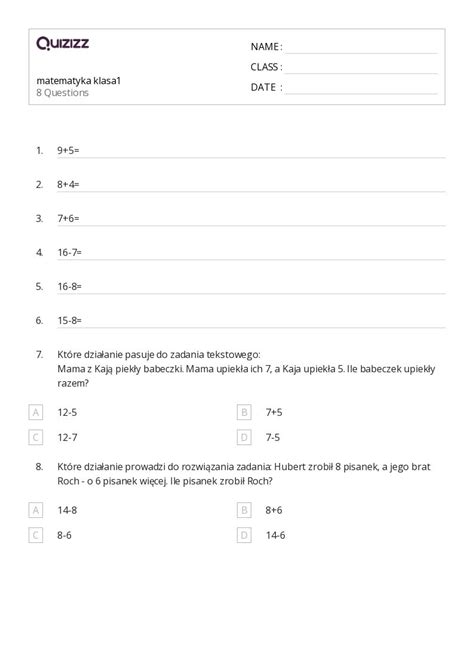 Ponad Zadania Tekstowe Z Geometrii Arkuszy Roboczych Dla Klasa W