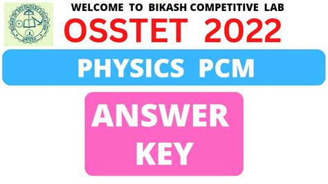 Osstet Physics Pcm Answer Key Osstet Exam Answer Key Th