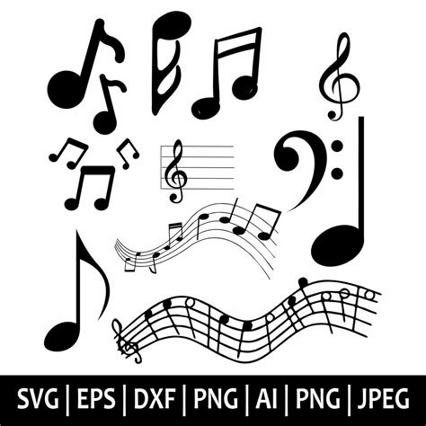 Music Notes Svg Musical Notes Svg Heart Music Note Svg Band Svg Treble Clef Svg Music