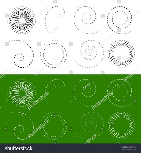 Set Spiral Swirl Shapes Stock Vector Royalty Free