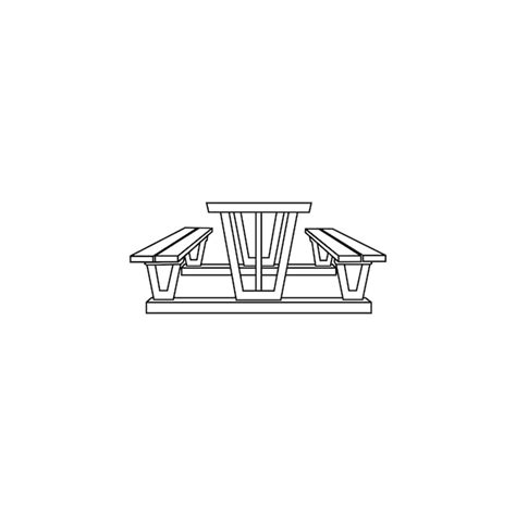 Icono De Mesa De Picnic Vector Premium