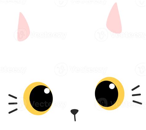 Cute Kitty Cat Head Cartoon Element 9665303 Png