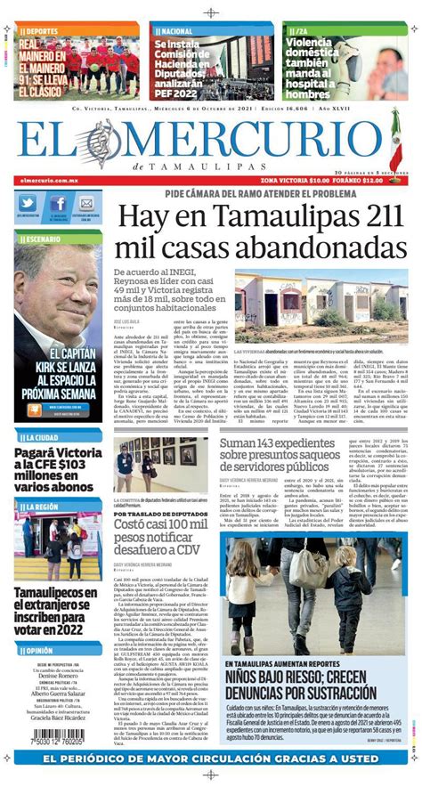 El Mercurio De Tamaulipas 6 Octubre 2021 By El Mercurio De Tamaulipas Online Issuu