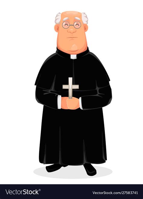 Priest Cartoon Character Holy Father Royalty Free Vector