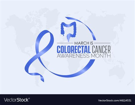 National Colorectal Cancer Awareness Month Save Vector Image