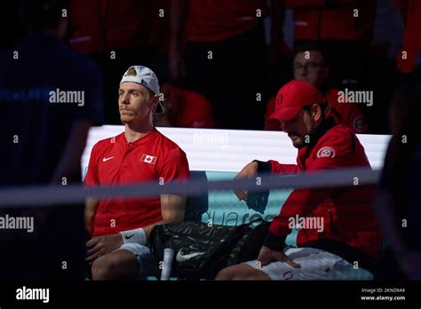 Denis Shapovalov And Frank Dancevic Captain Of Canada Seen During The