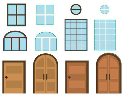 Diferentes Estilos De Ventanas Y Puertas 413409 Vector En Vecteezy