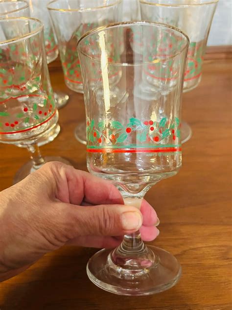 Vintage Libby Holly And Berry Drinking Glasses Etsy