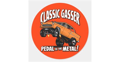 55 Gasser Flair Classic Round Sticker Zazzle