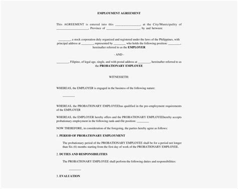 Employment Contract Template Employment Contract Philippines